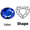 Sim Glass Blue Spinel Heart