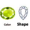 Sim Glass Green Peridot Pear