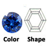 lab created blue sapphire hexagon