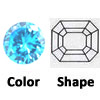 lab created dark aquamarine octagon