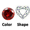 lab created garnet heart