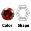 lab created garnet hexagon