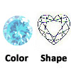 lab created light aquamarine heart