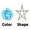 lab created light aquamarine star