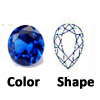 lab created medium blue spinel pear