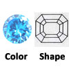 lab created very dark aquamarine octagon