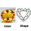 natural citrine gem heart